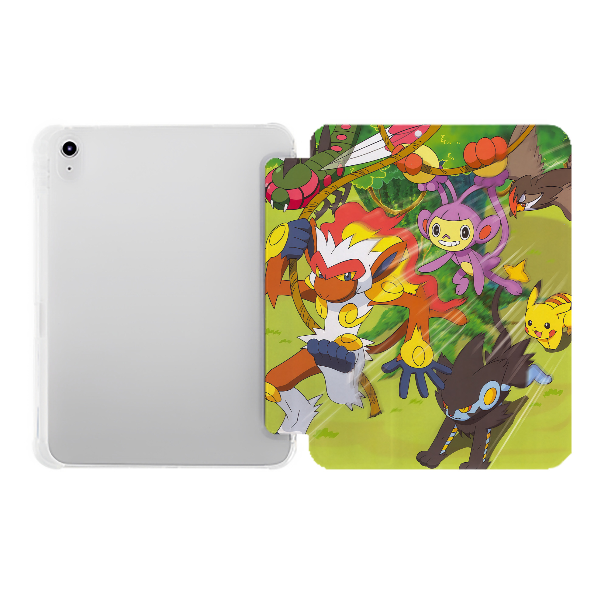 （画像用） ポケットモンスター Pokémon IPad ケース ペン収納付き 三つ折りスタンド PUレザー×シリコン 対応機種9.5/10.5/10.9インチ
